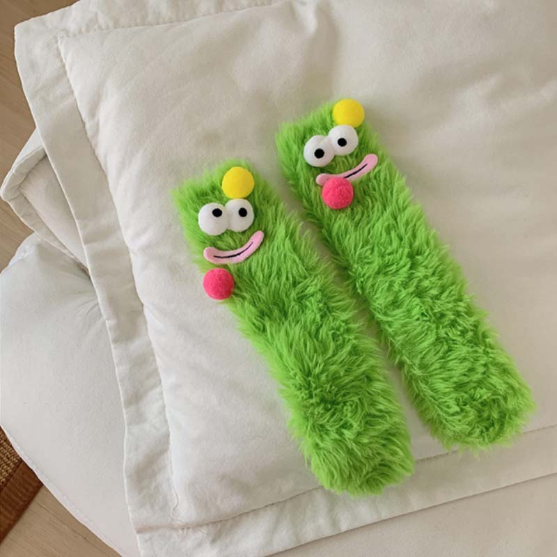 Warme, kuschelige, flauschige Cartoon-Monster-Socken