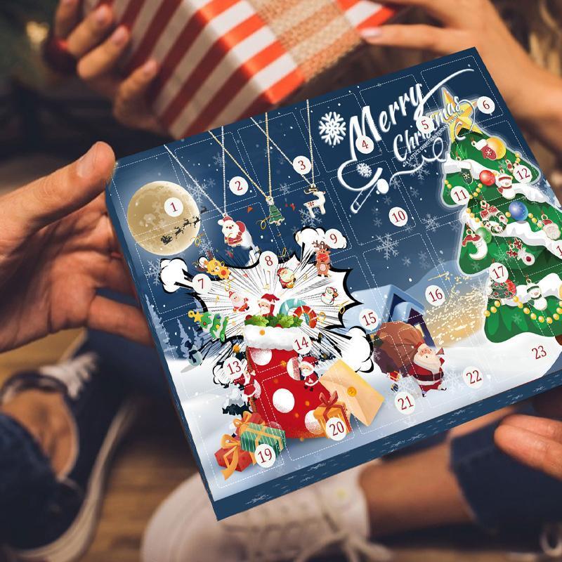 2021 Weihnachten 24 Tage Countdown Kalender Anhänger Blind Box