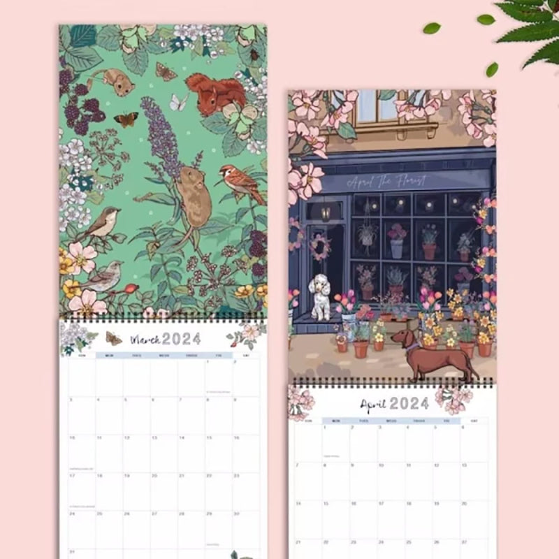 2024 Natur und Tierwelt Kunst Wandkalender
