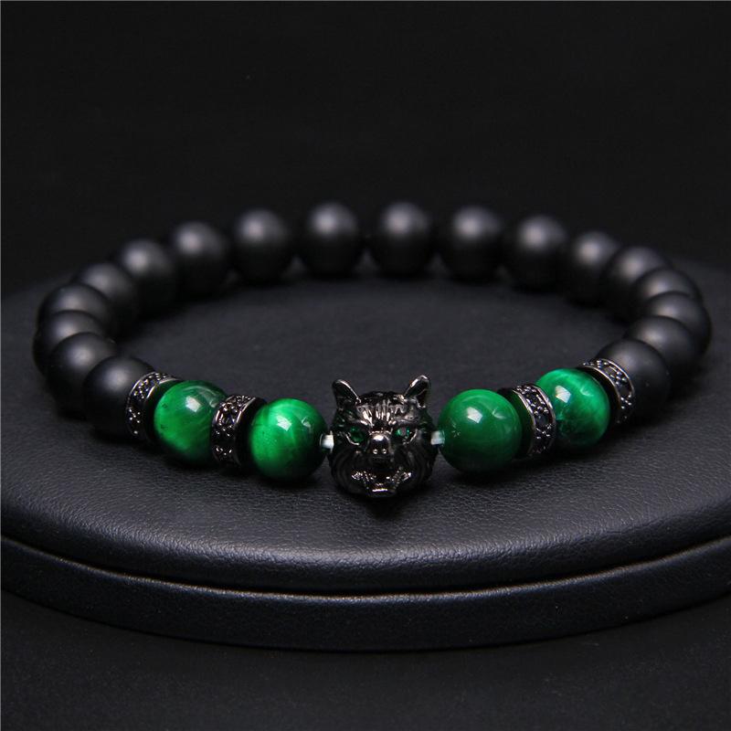 Wolfskopf Tigerauge Armband