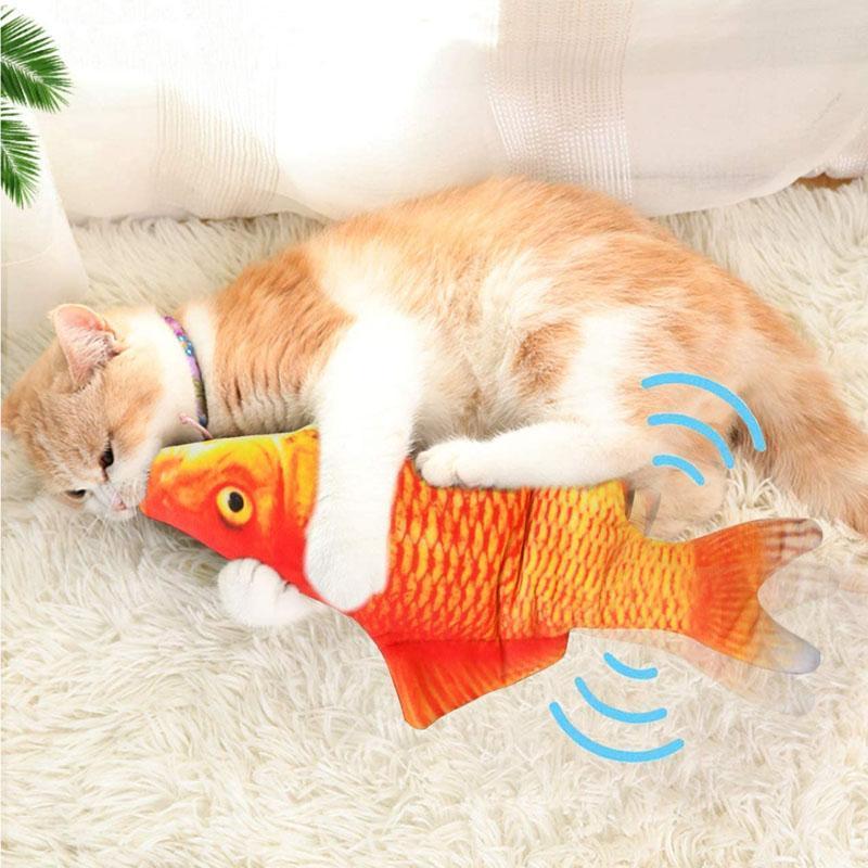 Plüschsimulation USB-Lade Fischspielzeug für Katze und Hund