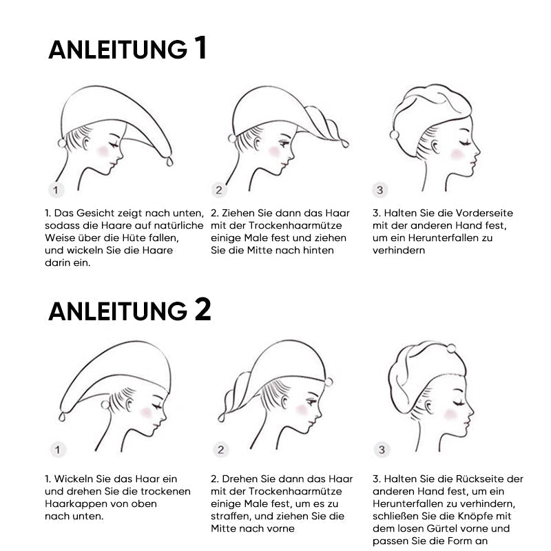 Doppellagige, schnell trocknende Haarkappe aus Korallensamt