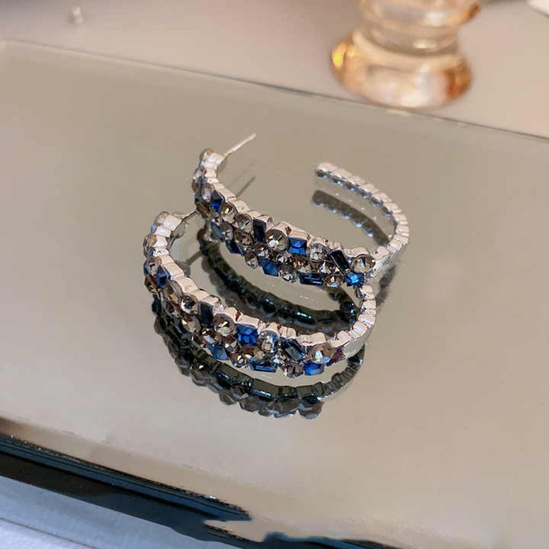 Diamant C-Form Ohrringe