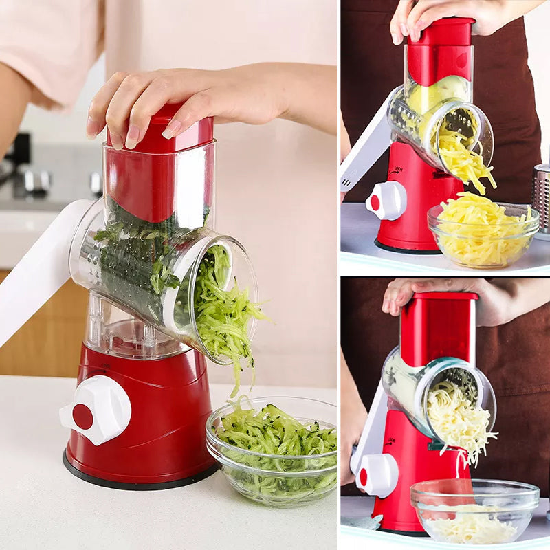 Multifunktions-Chopper manuelle rotierende Reibe Gemüse Obst Cutter Küchengeräte