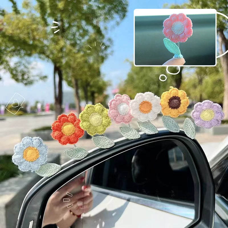 Niedliche Wackelkopfblumen-Autodekoration