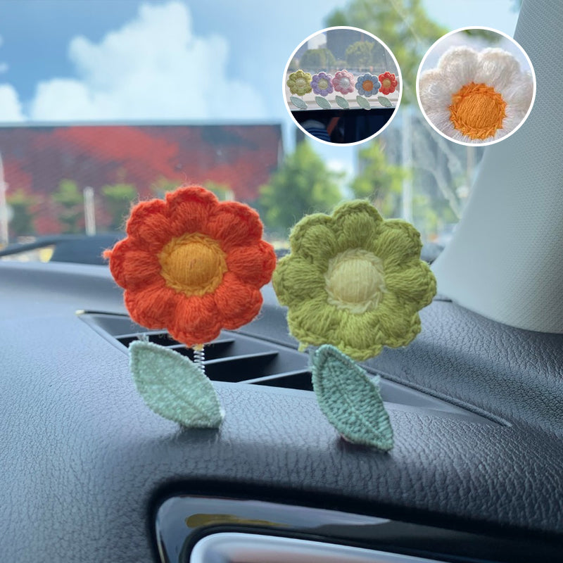 Niedliche Wackelkopfblumen-Autodekoration