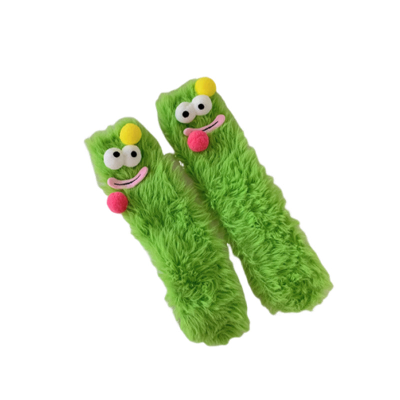 Warme, kuschelige, flauschige Cartoon-Monster-Socken