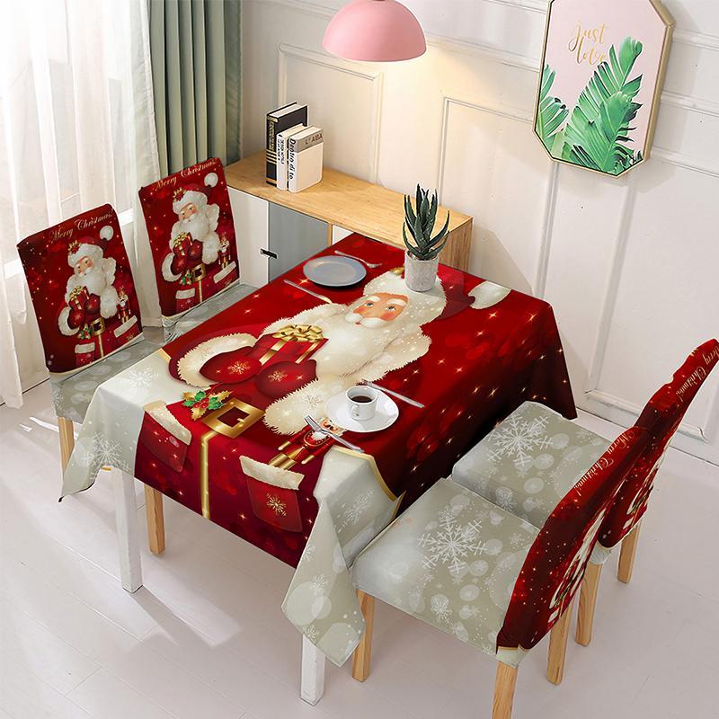 Dekoration Weihnachten Tischdecke Stuhlbezug