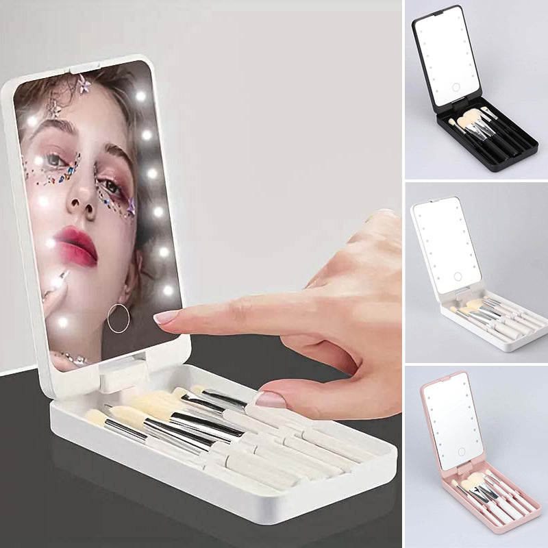 Reise-Make-up-Pinsel-Set mit LED-Licht